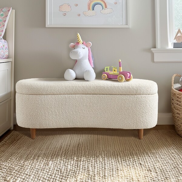 INK IVY Bailey Taupe Boucle Flip Top Storage Bench On Sale Bed Bath Beyond 37967931